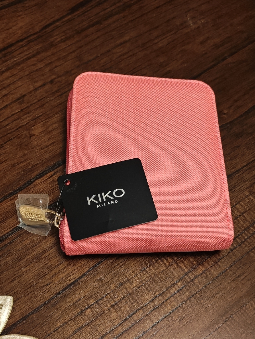 Kiko Coral Pink Zip Cosmetic Pouch